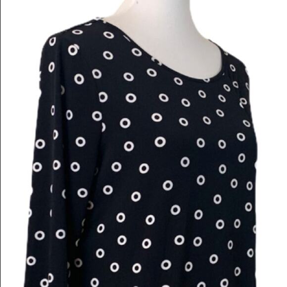 Chico’s Black Circle Print High Low Tunic Dress Size 1 - Women's Size Small - Picture 6 of 11